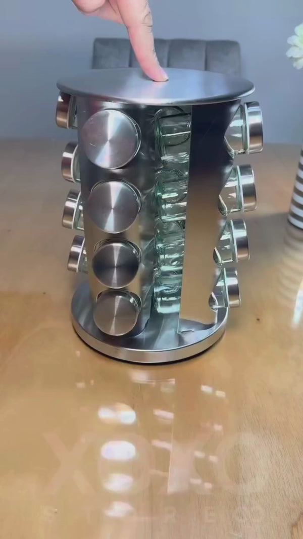 Organizador de condimentos de 16 piezas plateador